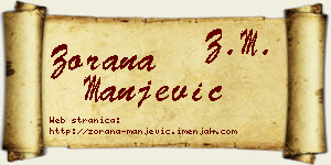 Zorana Manjević vizit kartica